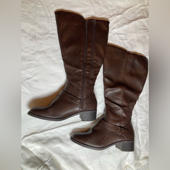 Plus Size Calf Extensions Easy Street Black and Brown Heeled Boots Lot - Picture 4 of 16